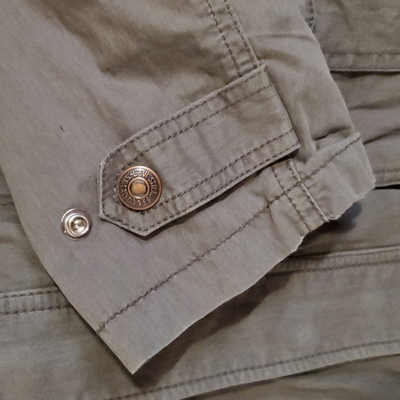 Levi's Denim Jacket Living Legend Sleeve Patch Distressed Militarycore - Picture 7 of 9